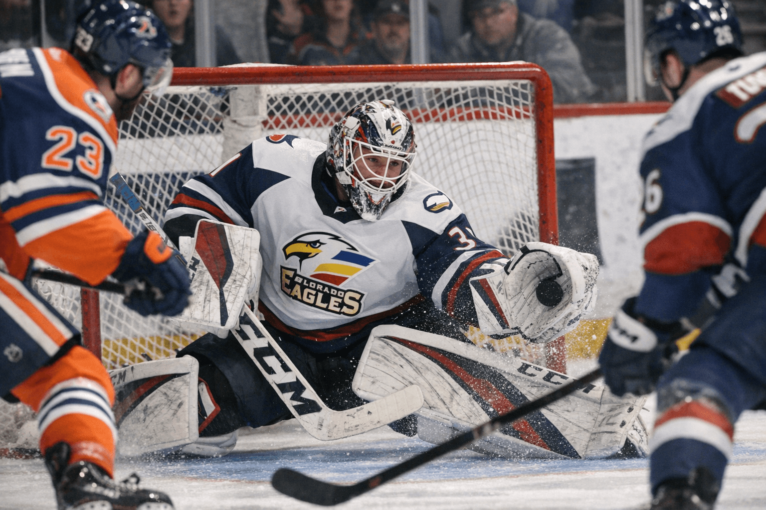 Tomkins' 41-save night lifts Eagles to 4-1 win, snaps Condors' 10-game streak