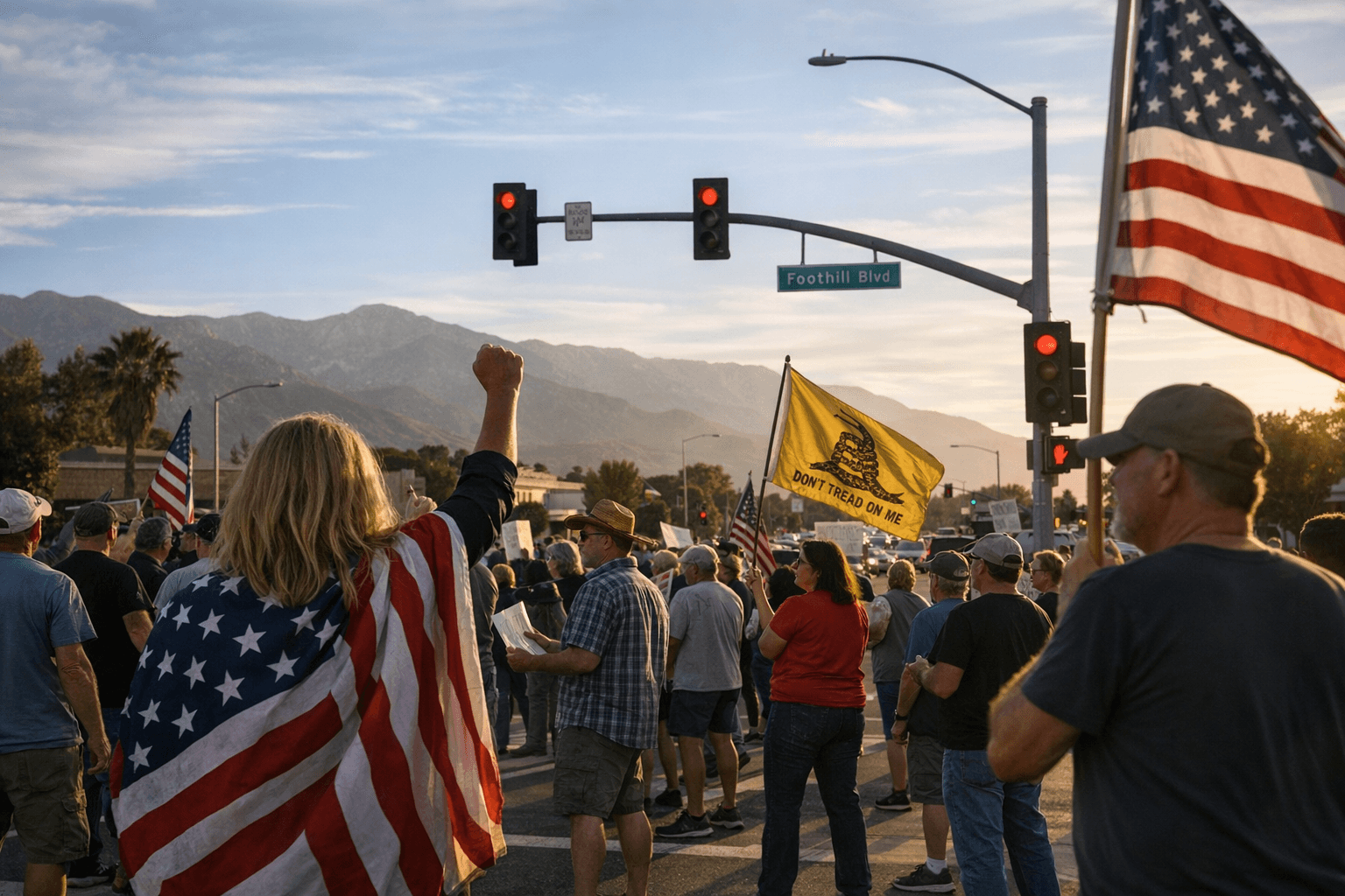 About 150 Join Peaceful Free America Walkout in Claremont