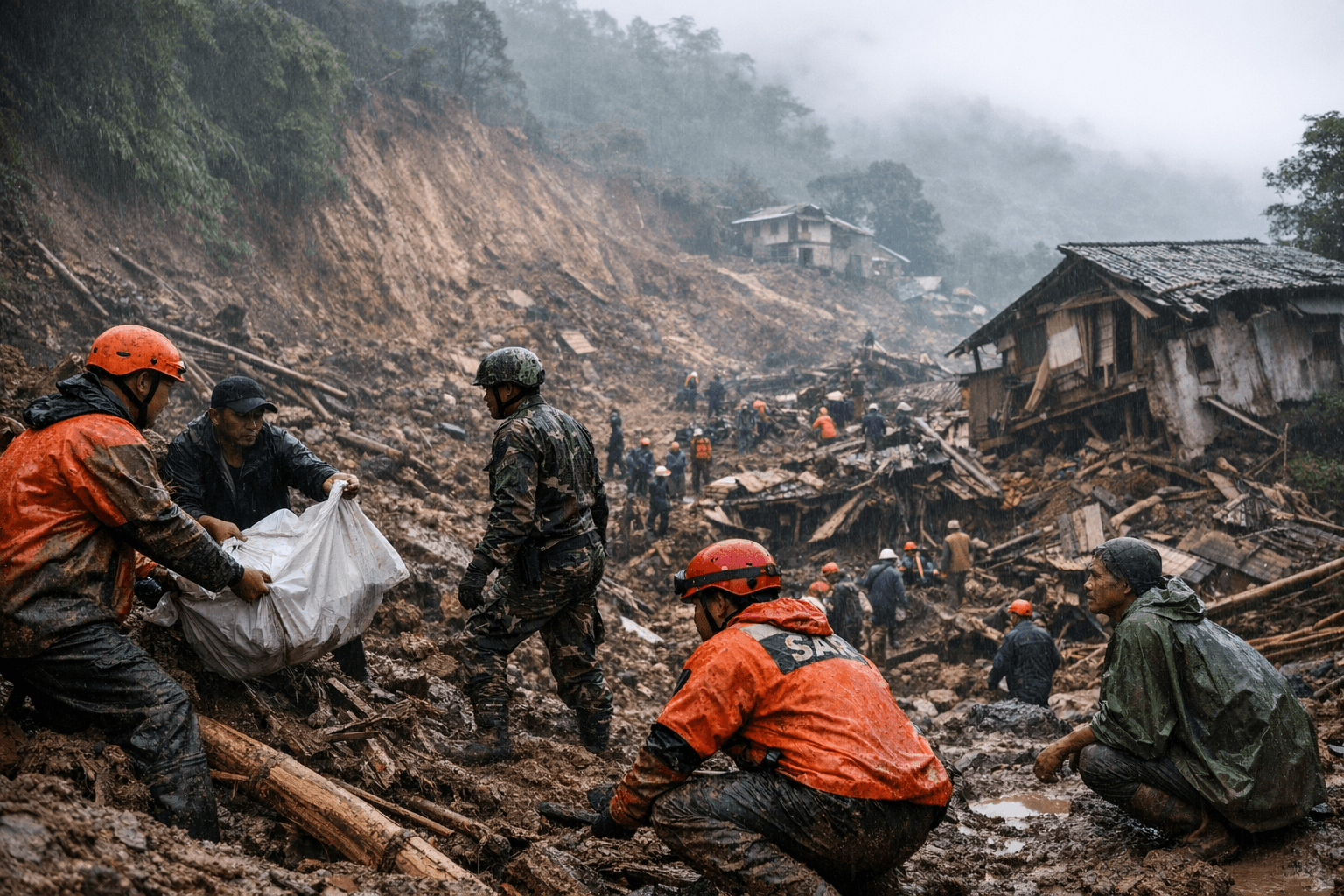 Heavy rains trigger deadly landslide in West Bandung, at least seven dead