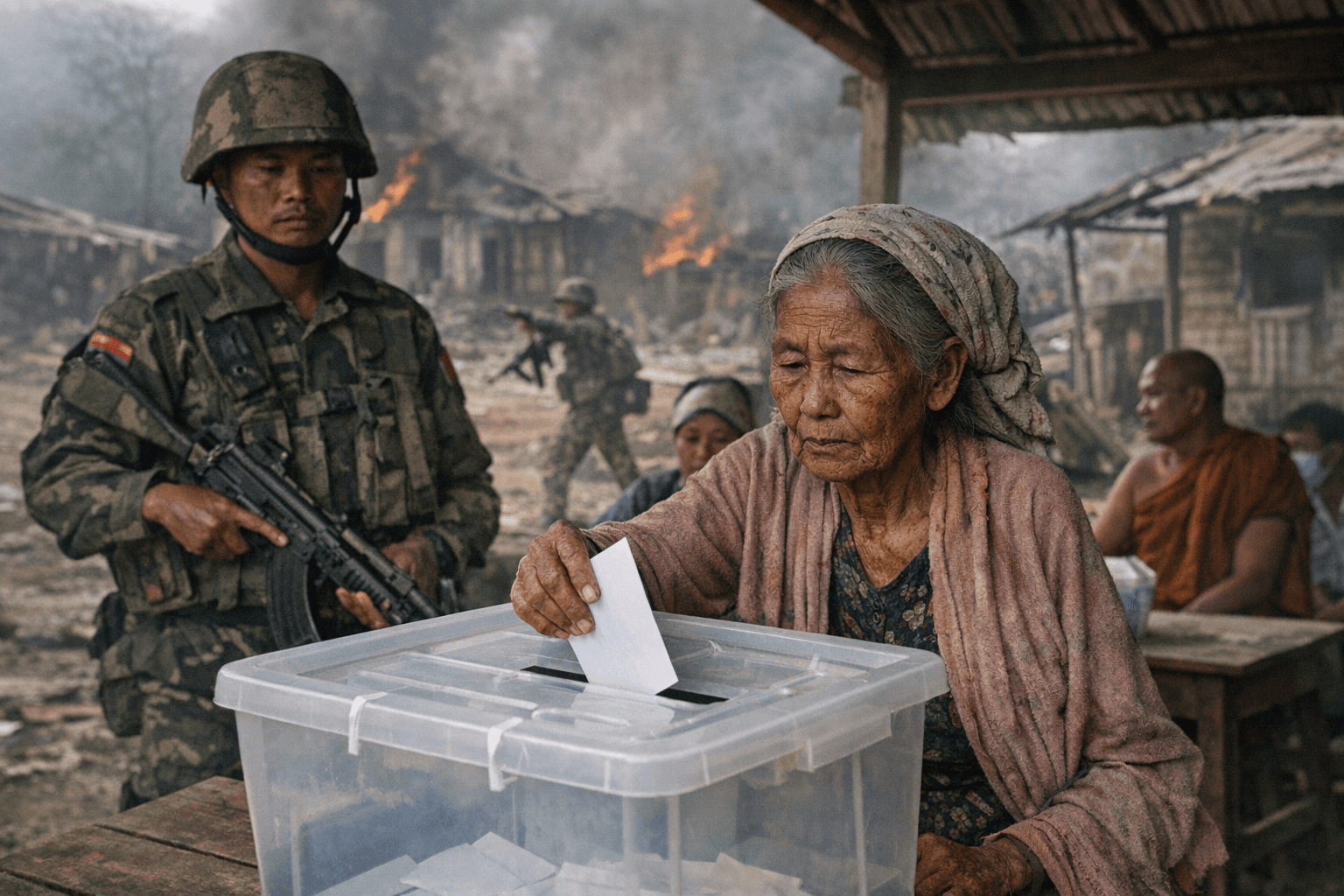 Final phase of Myanmar junta election opens amid ongoing conflict
