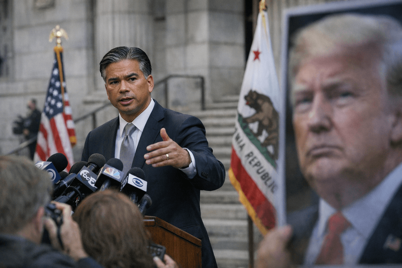 Rob Bonta in San Francisco: California's legal offensive against Trump administration
