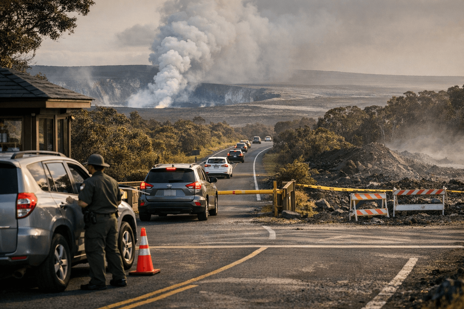 Park Entrance, West Crater Rim Drive and Highway 11 Reopen; East Closed