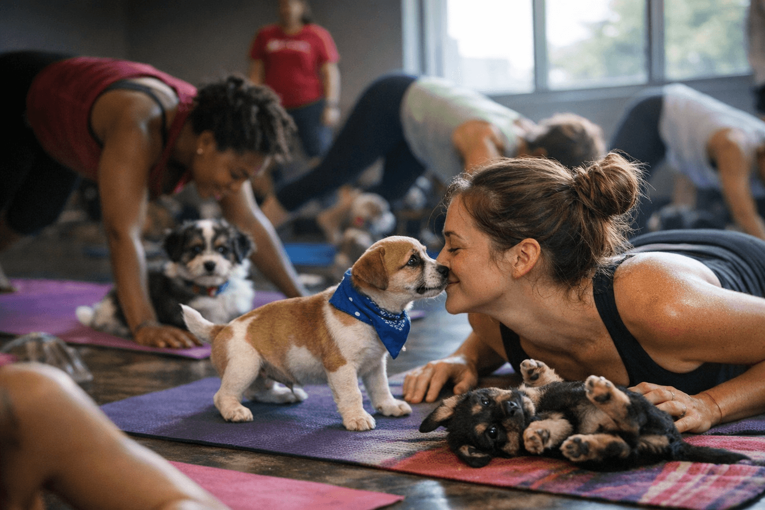 Atlanta Humane Society Hosts Puppy Yoga Benefit with Adoptable Pups