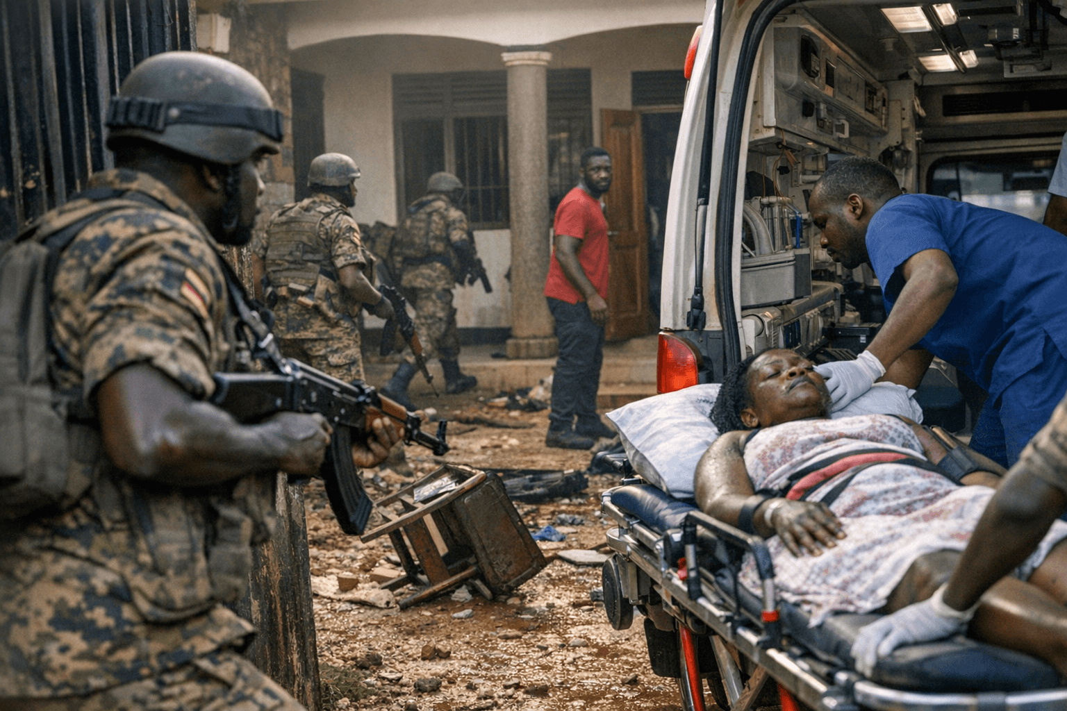 Soldiers raid Bobi Wine home in Kampala, wife hospitalised after assault