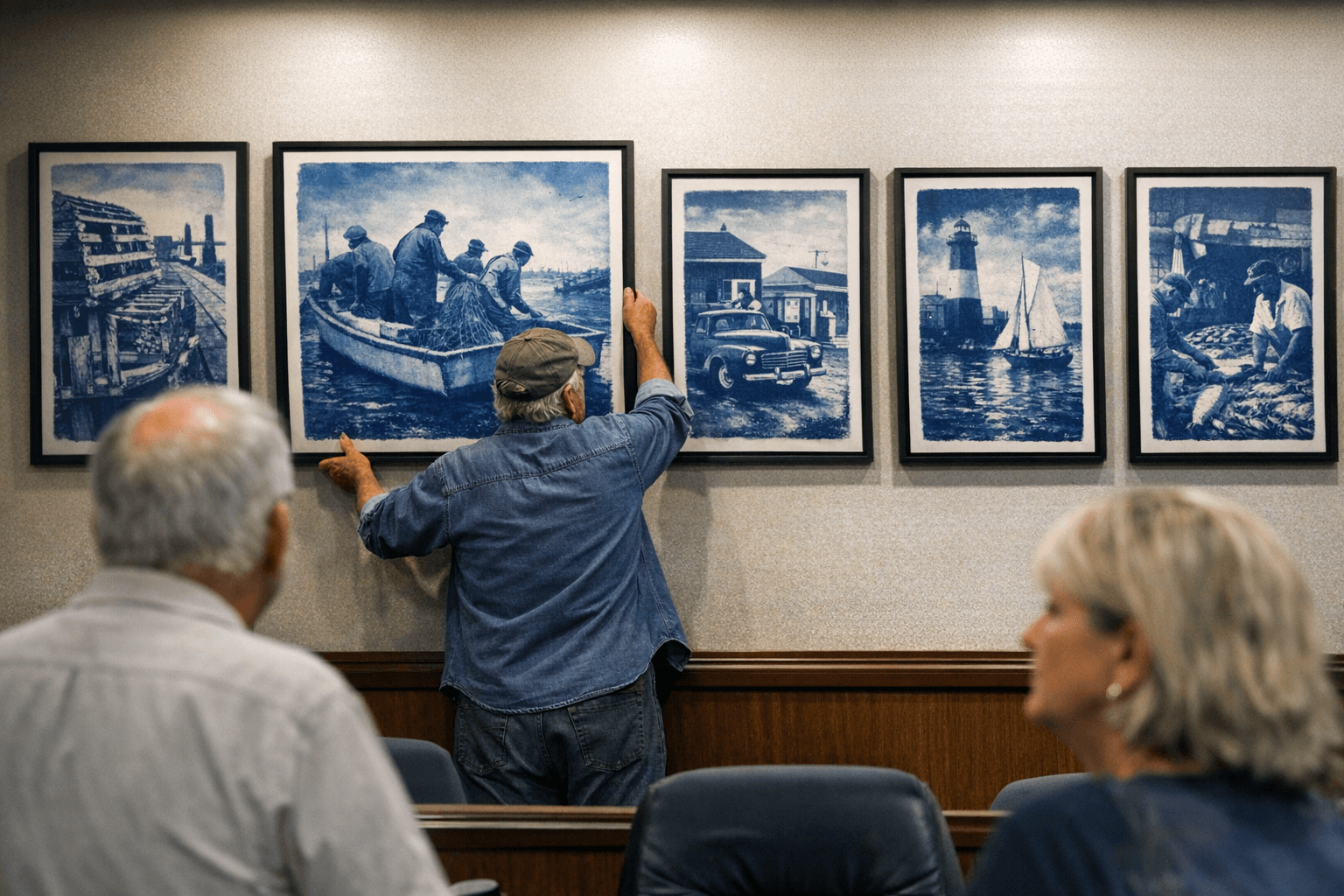 Five Cyanotypes by Timothy Goldkin Installed Permanently at Marathon City Hall