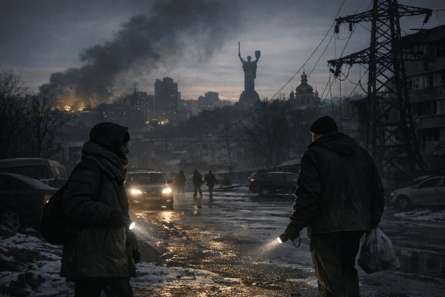 Russian strikes knock out power for millions in Kyiv