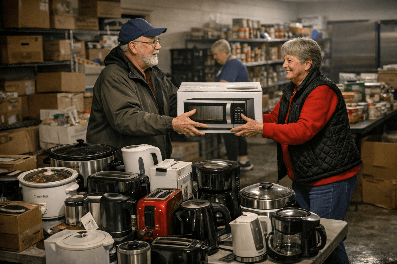 Goshen Public Library Donates 100+ Kitchen Appliances to Food Pantry
