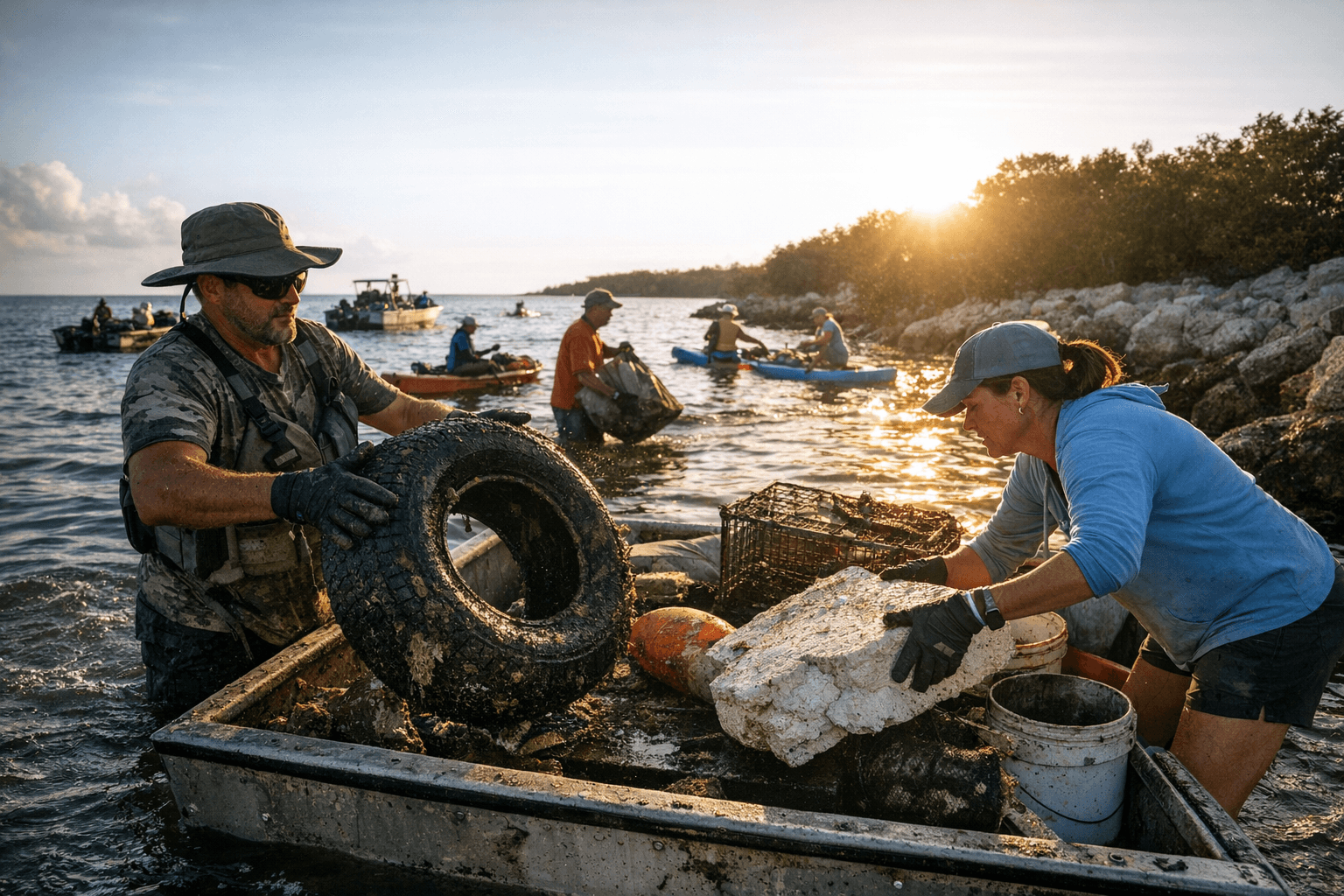 Conch Republic Marine Army Leads Monroe County Volunteer Shoreline Cleanup Efforts