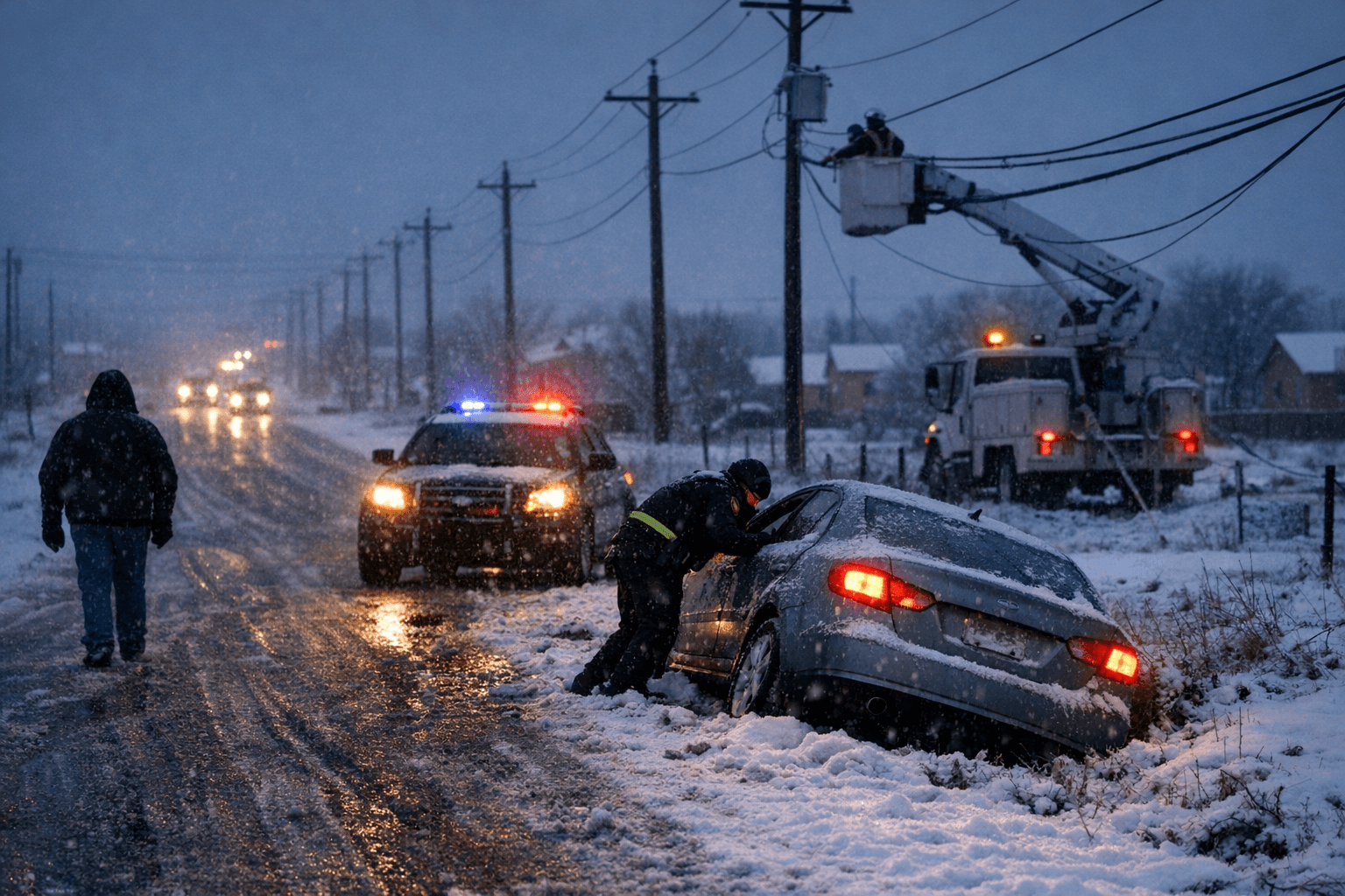 Valencia County Sees 2-3 Inches of Snow, Hazardous Roads, Some Outages