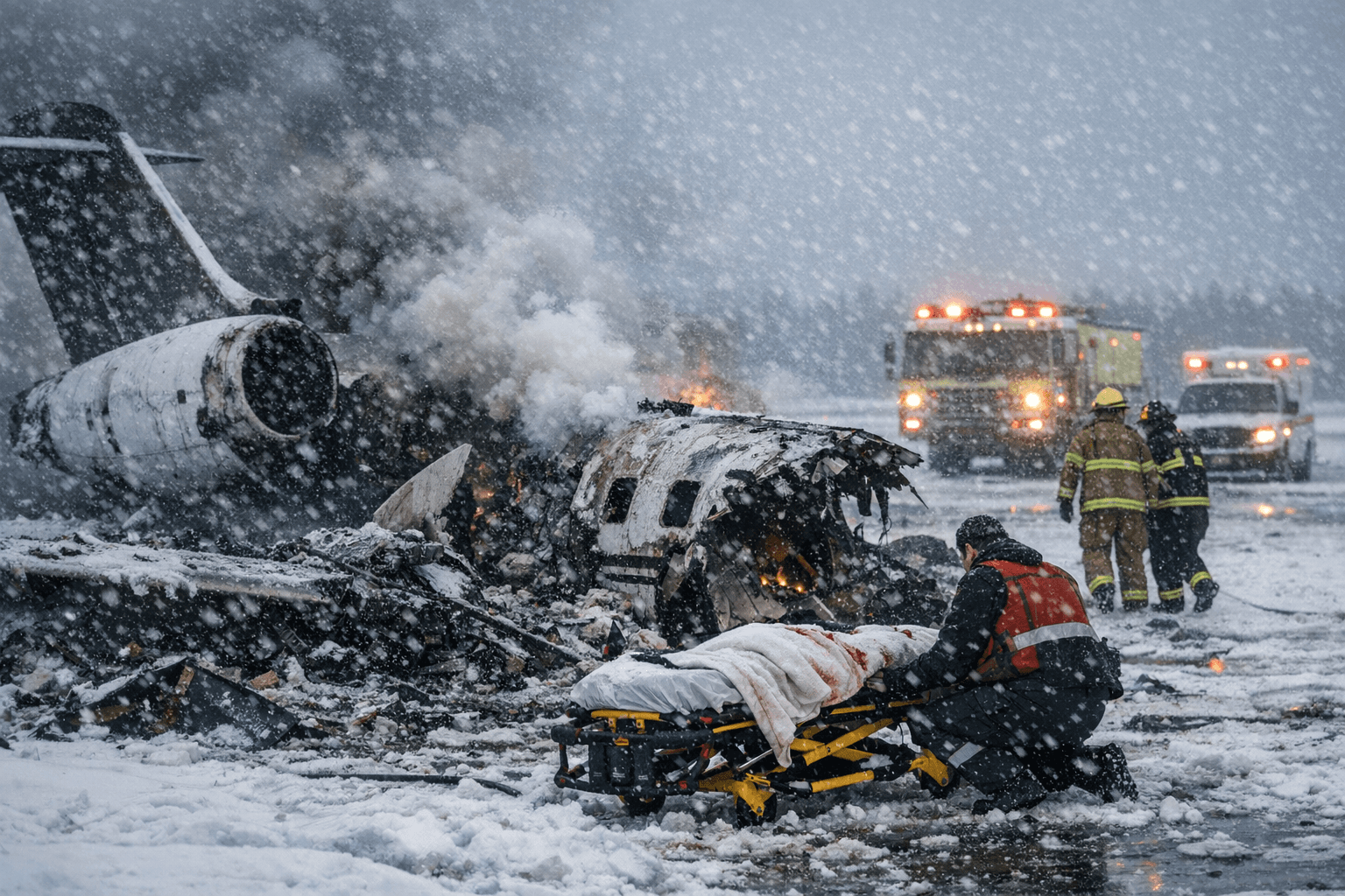 Seven killed, one seriously injured as Bombardier jet crashes at Bangor