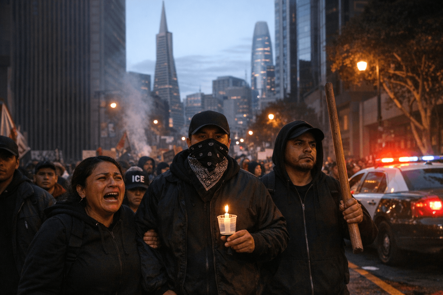 Hundreds March Through Downtown San Francisco After Fatal Federal Immigration Shootings