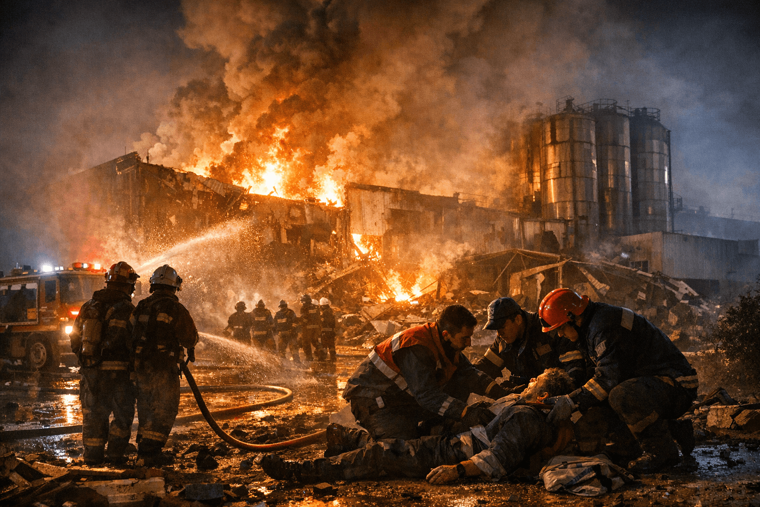 Explosion and fire at Violanta biscuit plant near Trikala kills workers