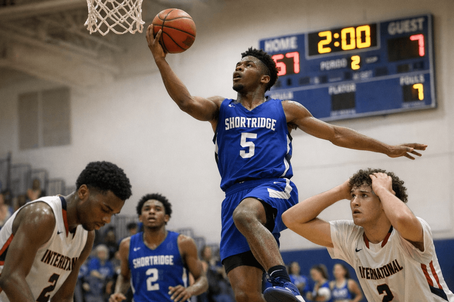 Shortridge Blows Out International 88-10, Leads 57-7 at Halftime
