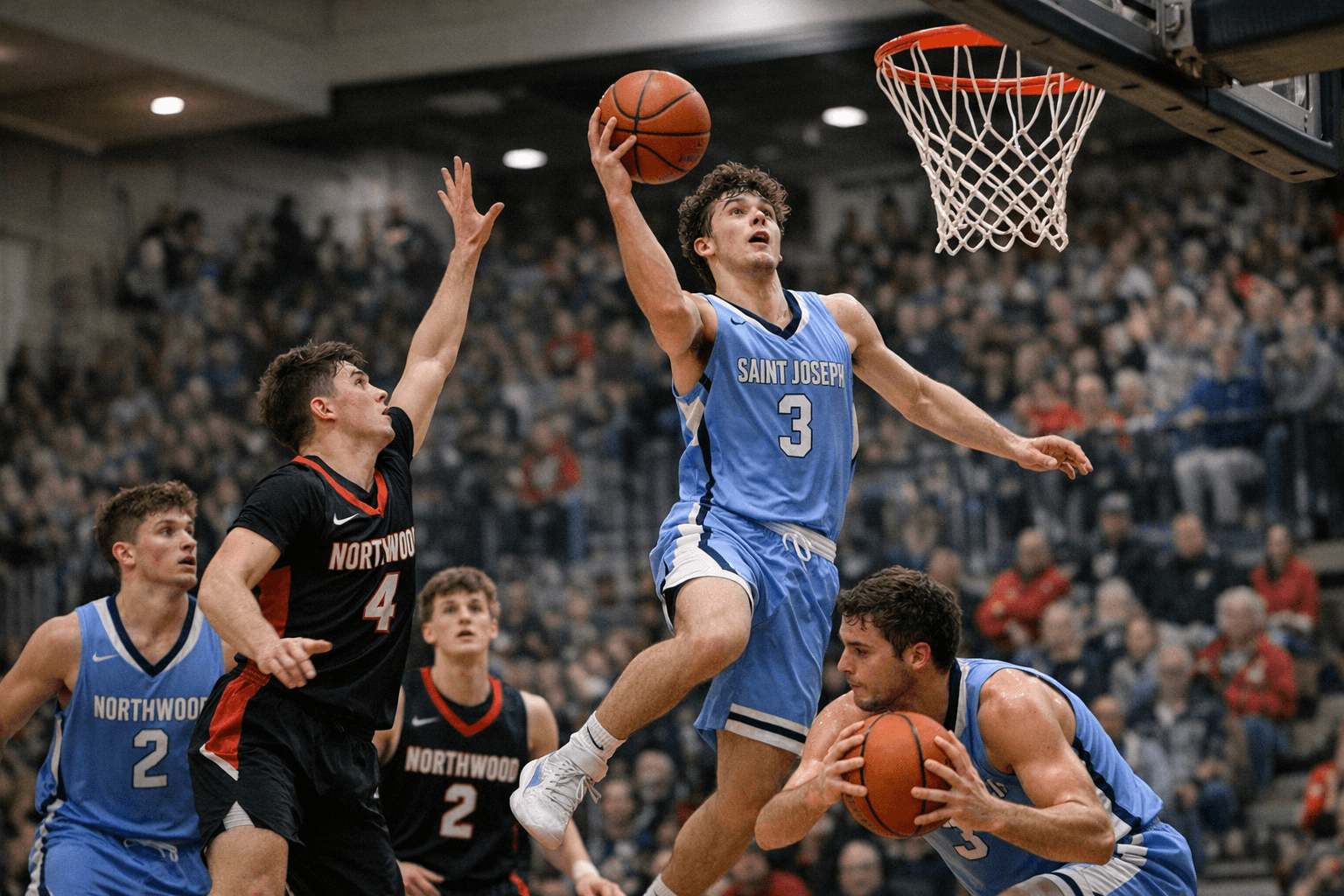 South Bend Saint Joseph Cruises Past NorthWood 82-59, 21 Assists 24 Rebounds
