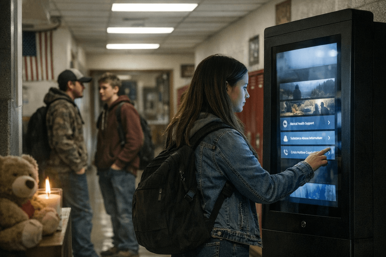 Pine Eagle School Receives Digital Kiosk for Drug, Suicide Prevention Resources