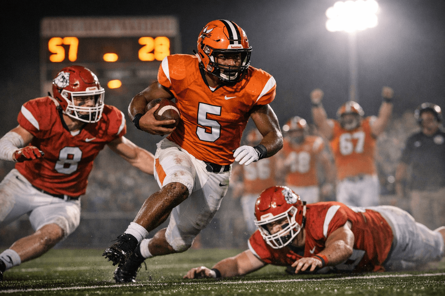 Orange County routs Goochland Bulldogs 57-28, extends streak to six