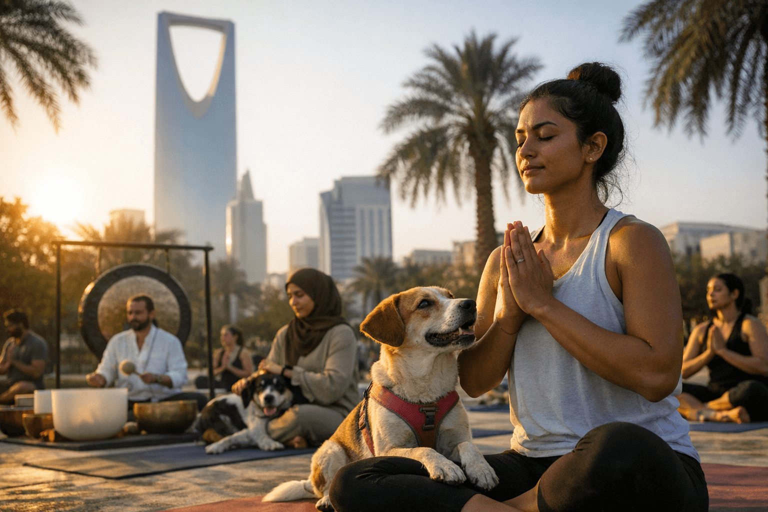 Riyadh Morning Yoga With Adoptable Dogs and Sound Meditation Jan 24