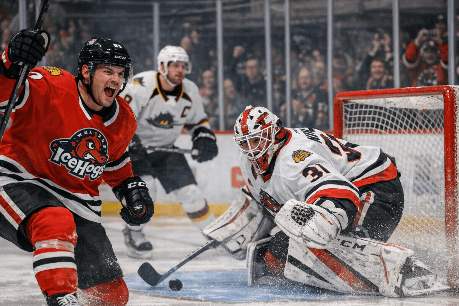 Fiala's Two Goals, Novak's 31 Saves Lead IceHogs to 3-1 Win