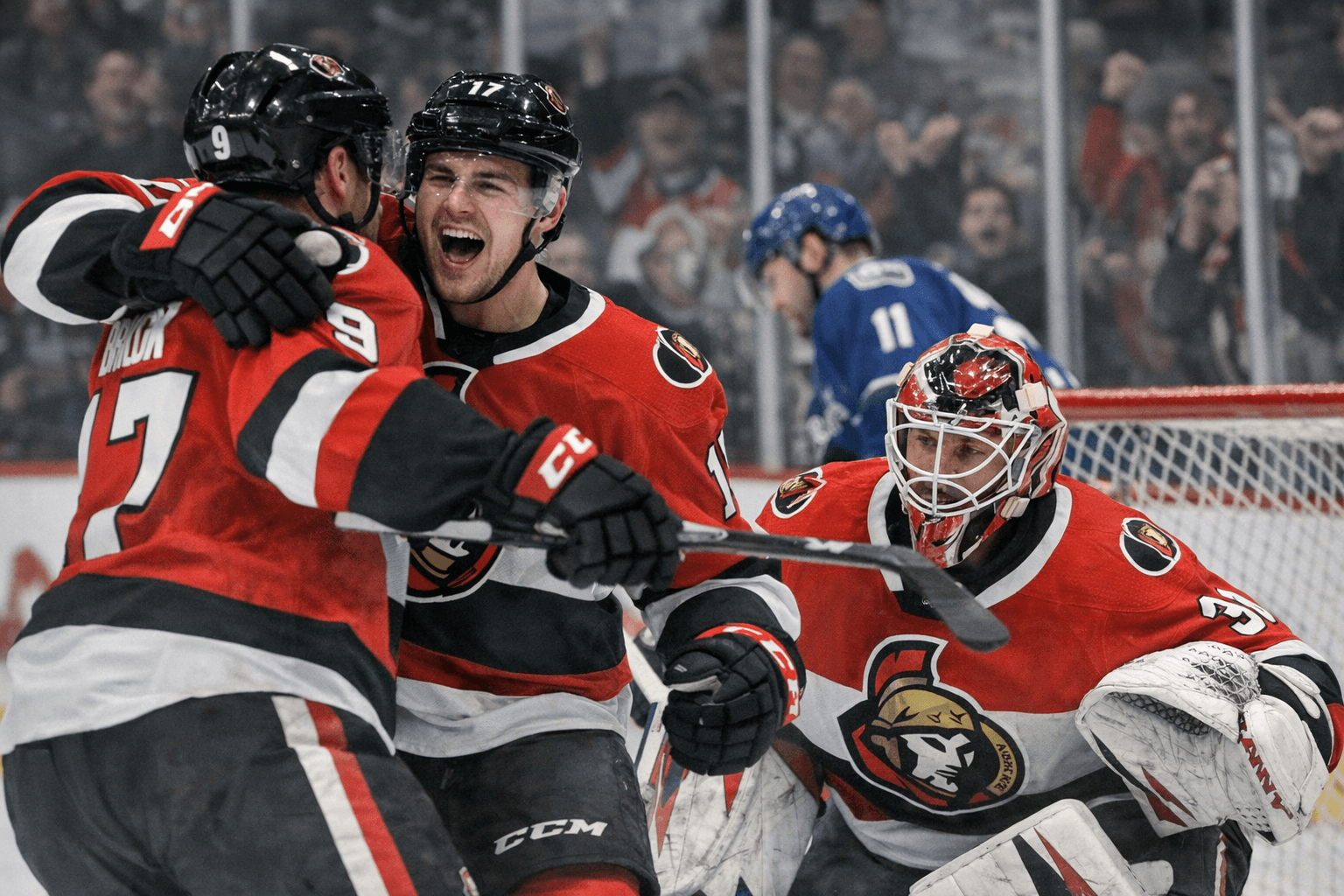 Brooks' Two Goals, Dahlstrom's 29 Saves Propel Senators 5-3