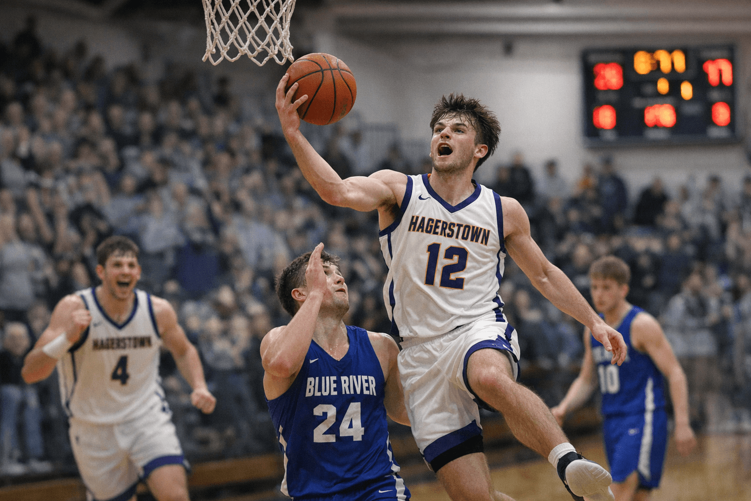 Hagerstown Rolls Past Blue River Valley 68-44, Extends Winning Streak