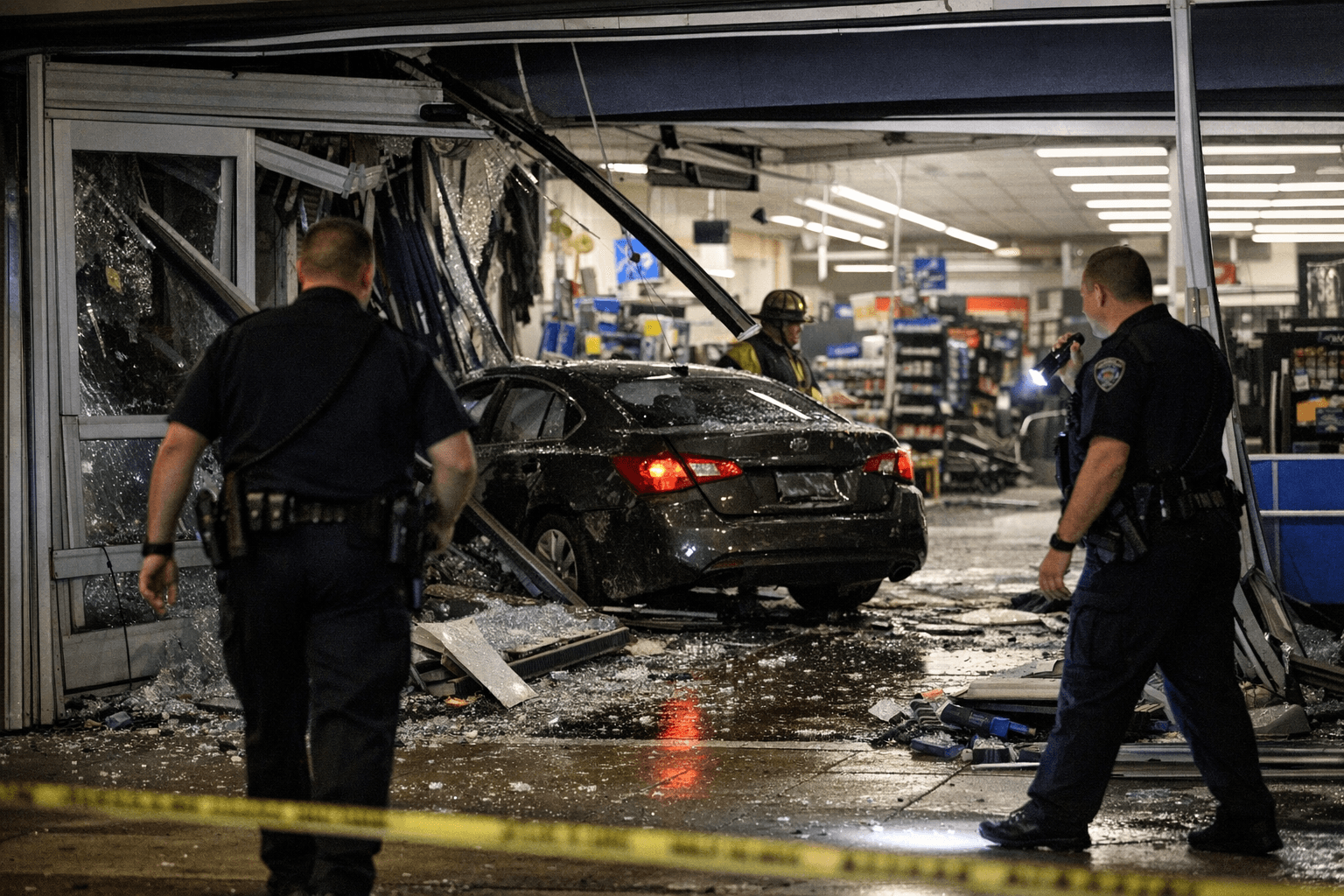 Police Investigate After Car Crashes Into Wentzville Walmart Overnight