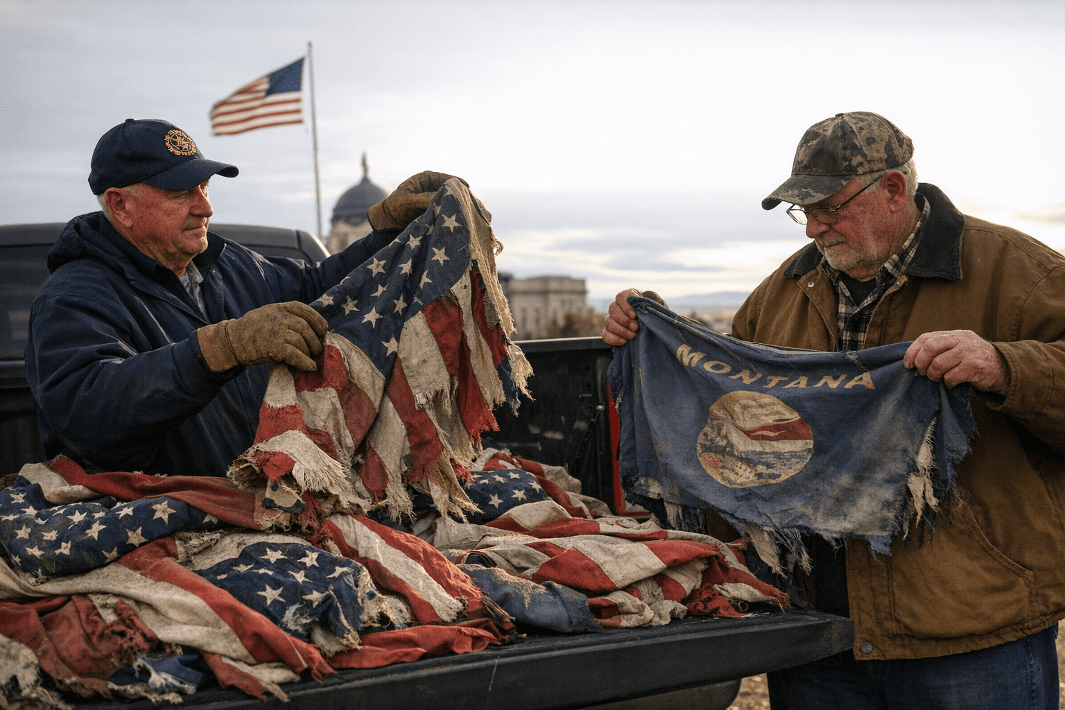 Rotary Club of Helena Collects Worn Flags for Feb. 14 Retirement Ceremony
