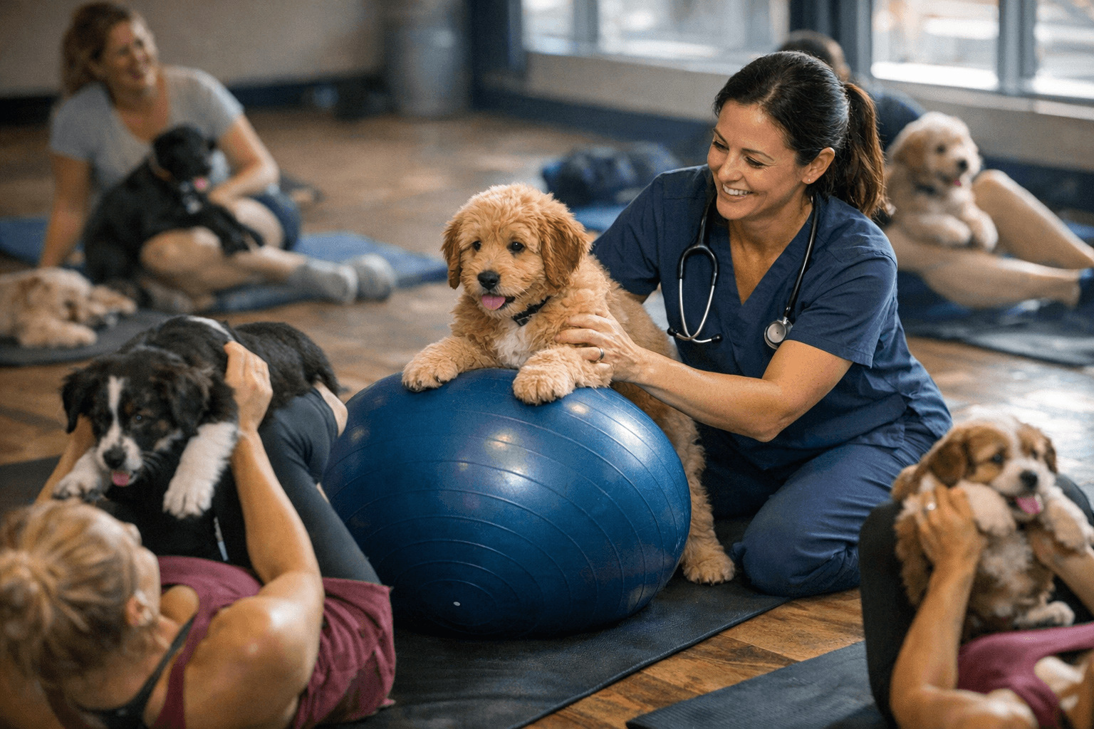 Viral Video Shows Vet Leading Puppy-Pilates for Calm, Canine Socialization