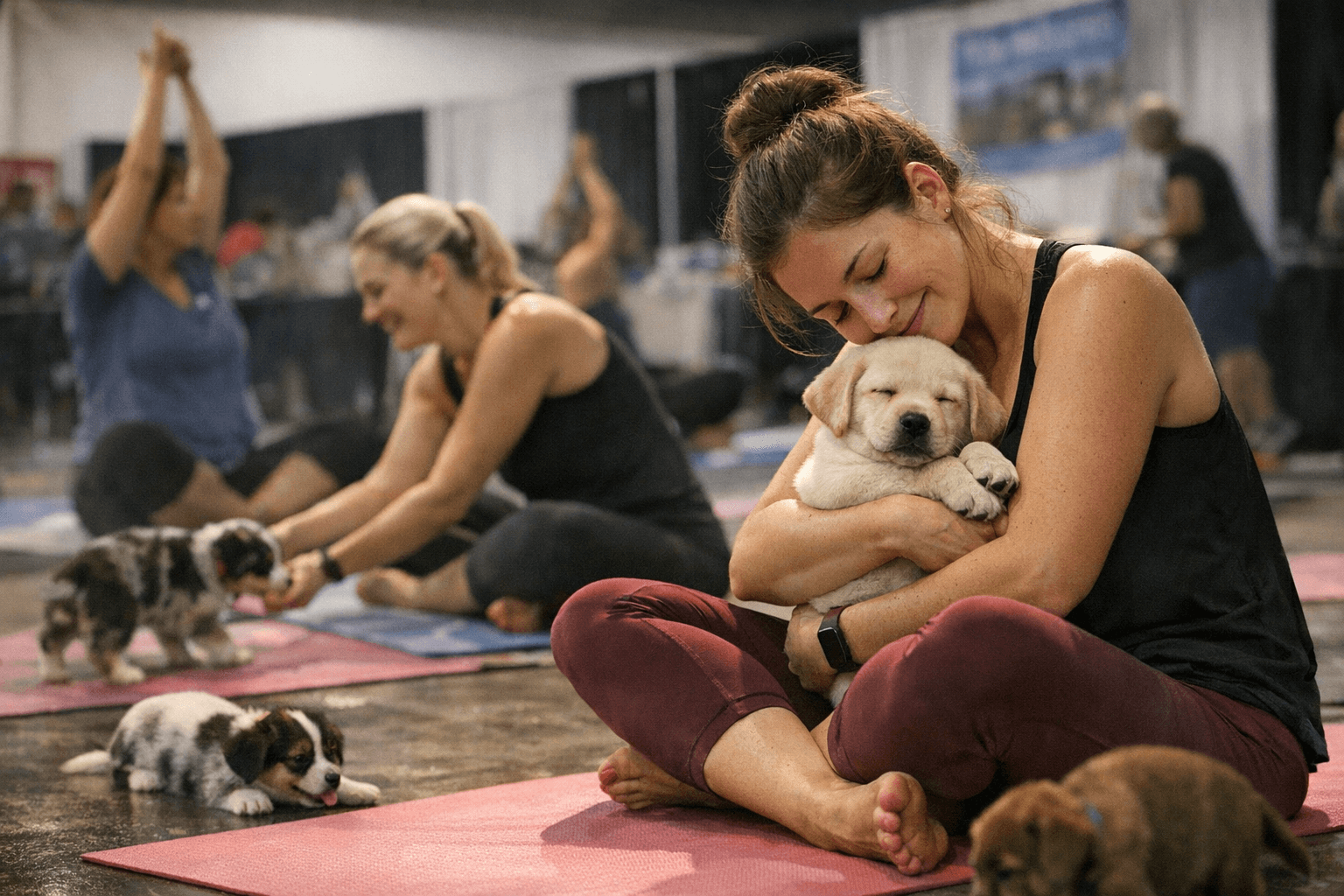 Puppy Yoga at Lebanon Home Show Offers Cuddles and Light Flow