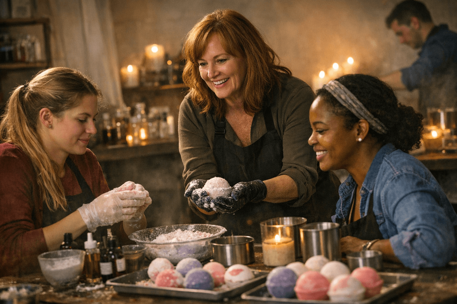 Karry Wilson Workshop Teaches Bath Bombs, Perfumes, Organic Candle Making