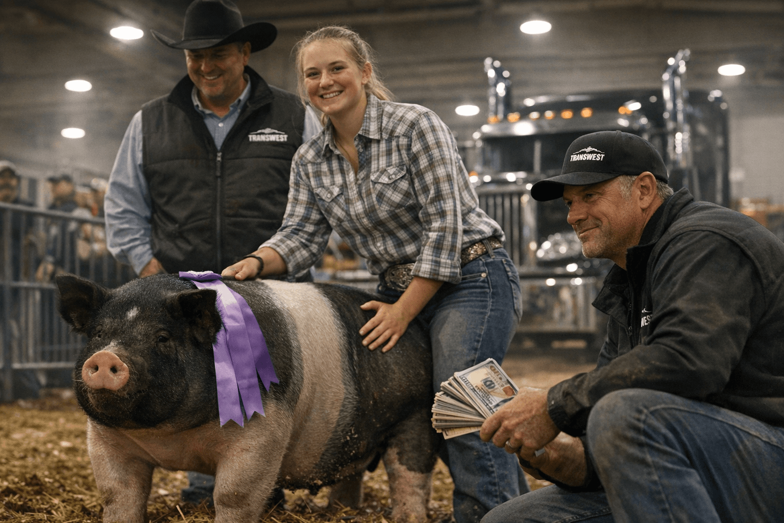 Iliff Teen Sells Reserve Champion Hog Benny to TransWest Trucks for $120,000
