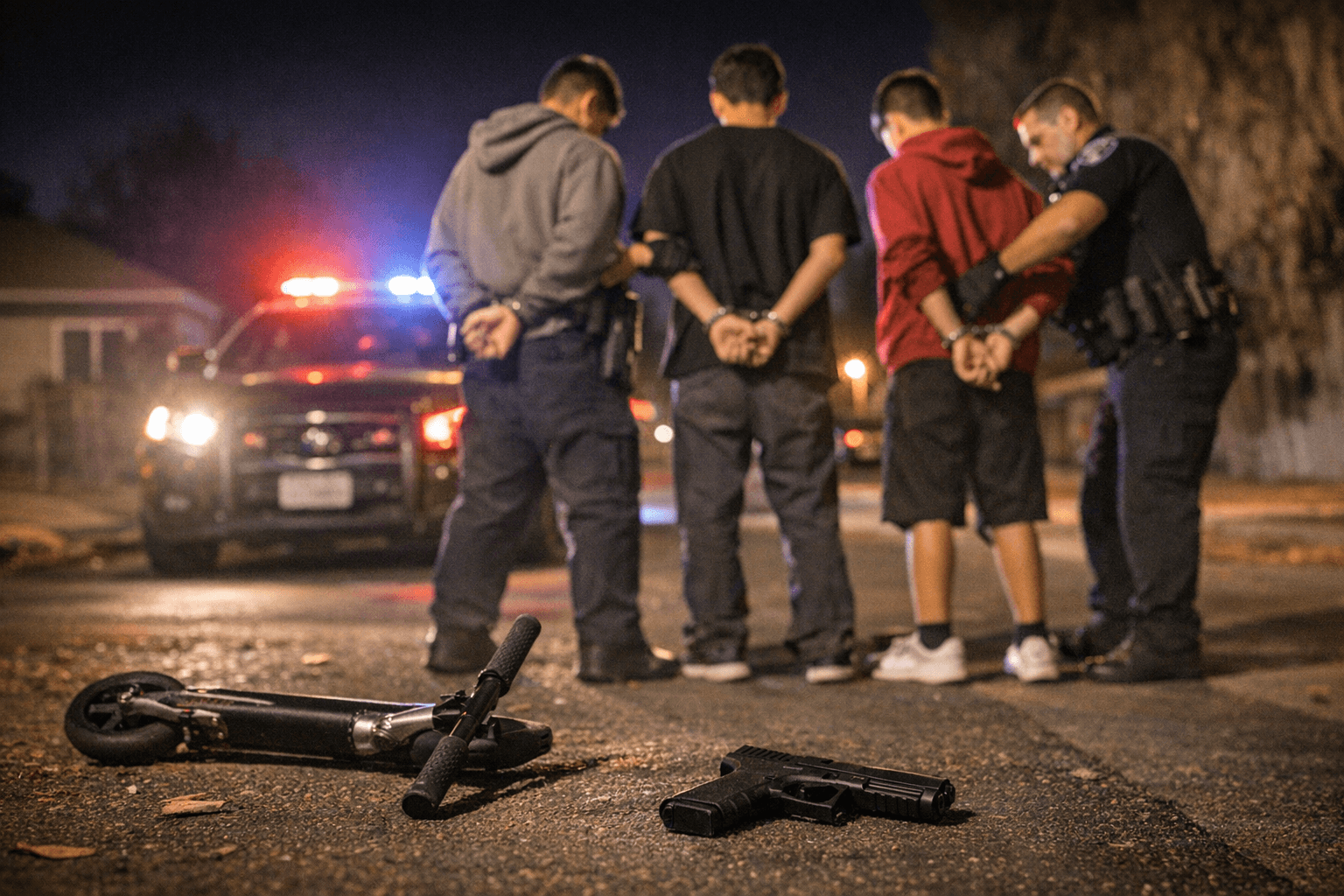 Three Reedley Juveniles Arrested After Scooter Robbery; Gun Recovered, Gang-Linked