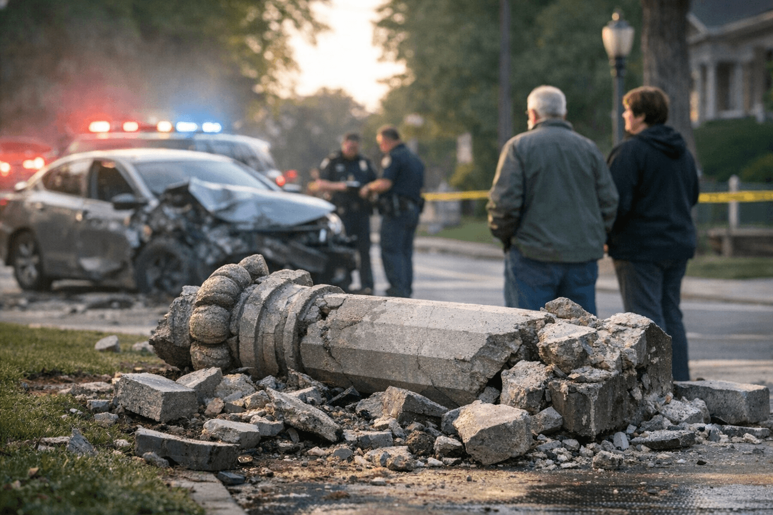 Historic 10-Foot Pillar Knocked Down by Suspected Drunk Driver to Be Rebuilt