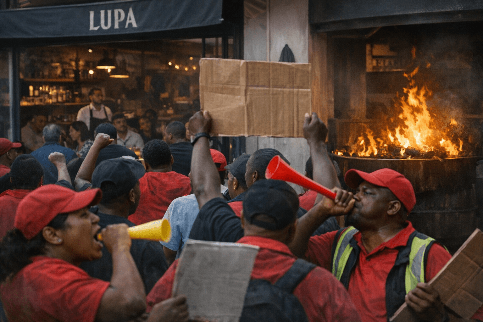 Unions picket Lupa, Fahrenheit Grill in Johannesburg over wage, contract abuses