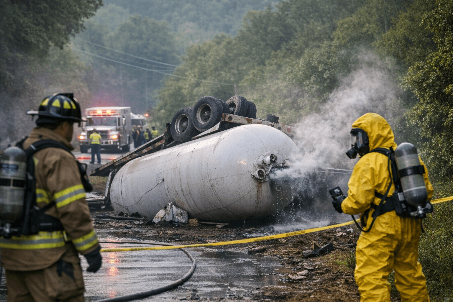 Overturned Propane Tank Carrying Over 1,000 Gallons Prompts Buncombe County Evacuations