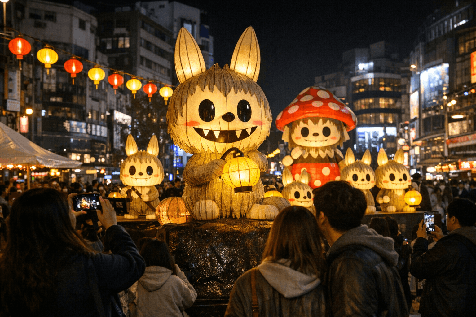 2026 Taipei Lantern Festival Opens Dual Zones; Ximending, Pop Mart Highlight Labubu