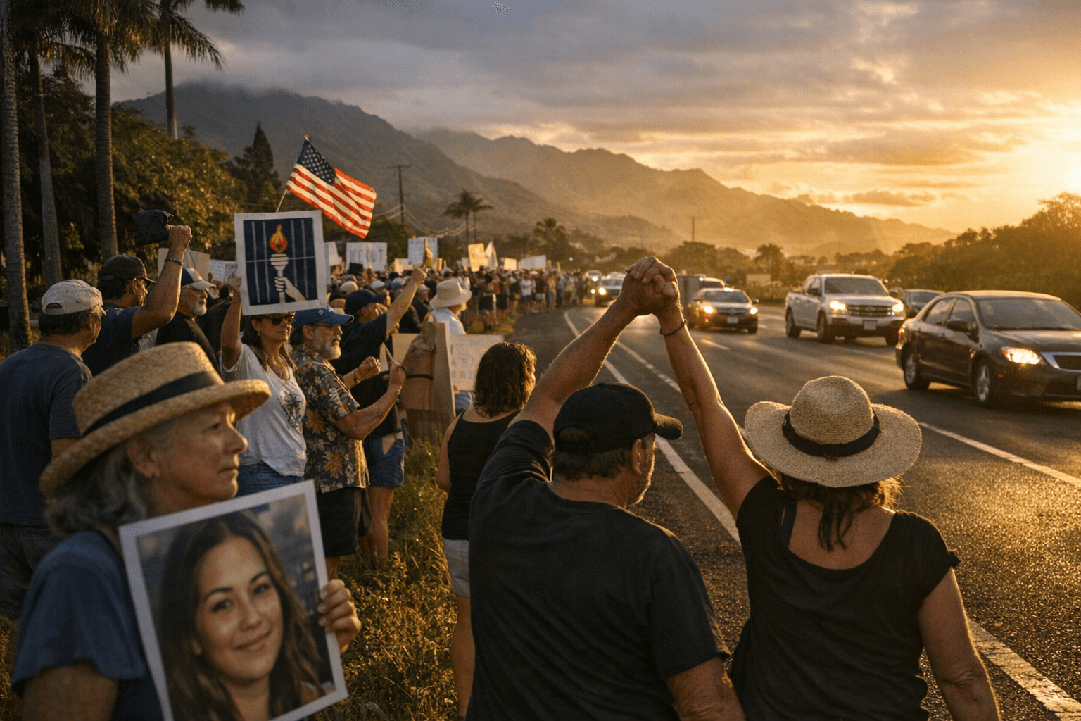 About 200 gather for Kauai Indivisible visibility ICE OUT rally in Puhi