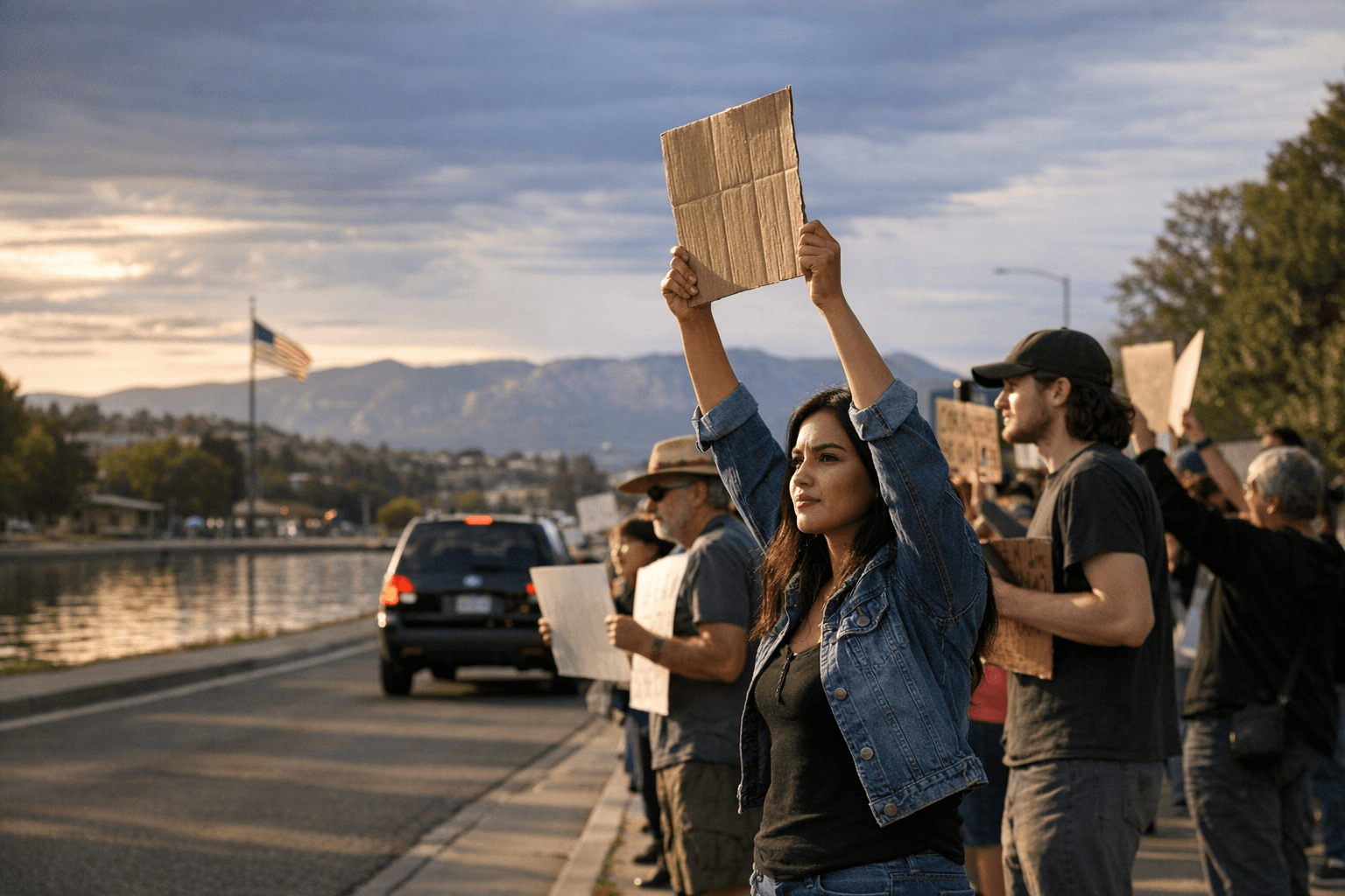 More than 125 join anti-ICE protest along Trinity Drive in Los Alamos