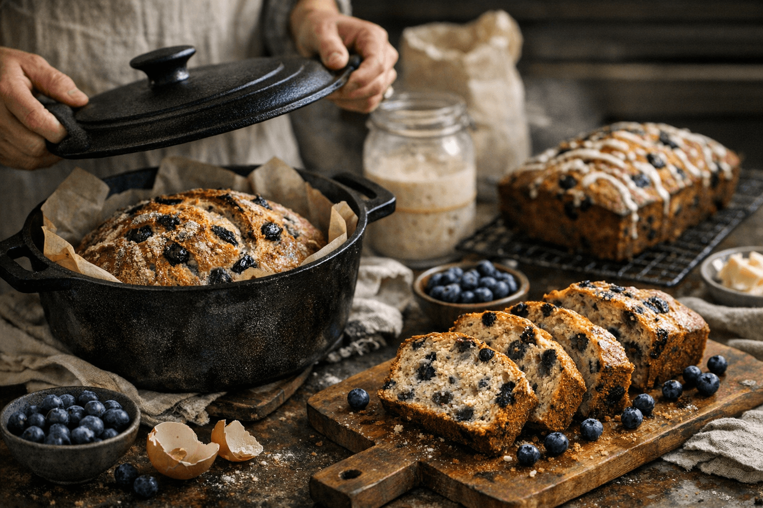 Sources Reveal Recipe Variations for Easy Sourdough Blueberry Bread