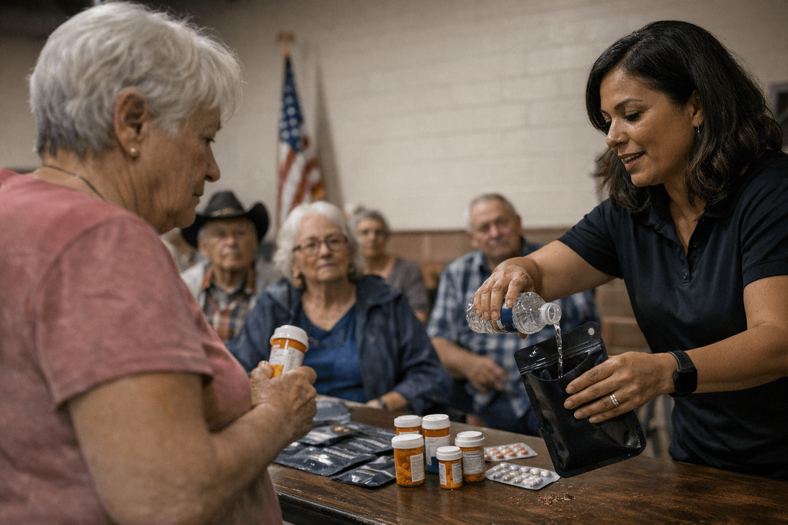 Bosque Farms Community Center Hosts Drug Disposal Pouch Demo, Distribution