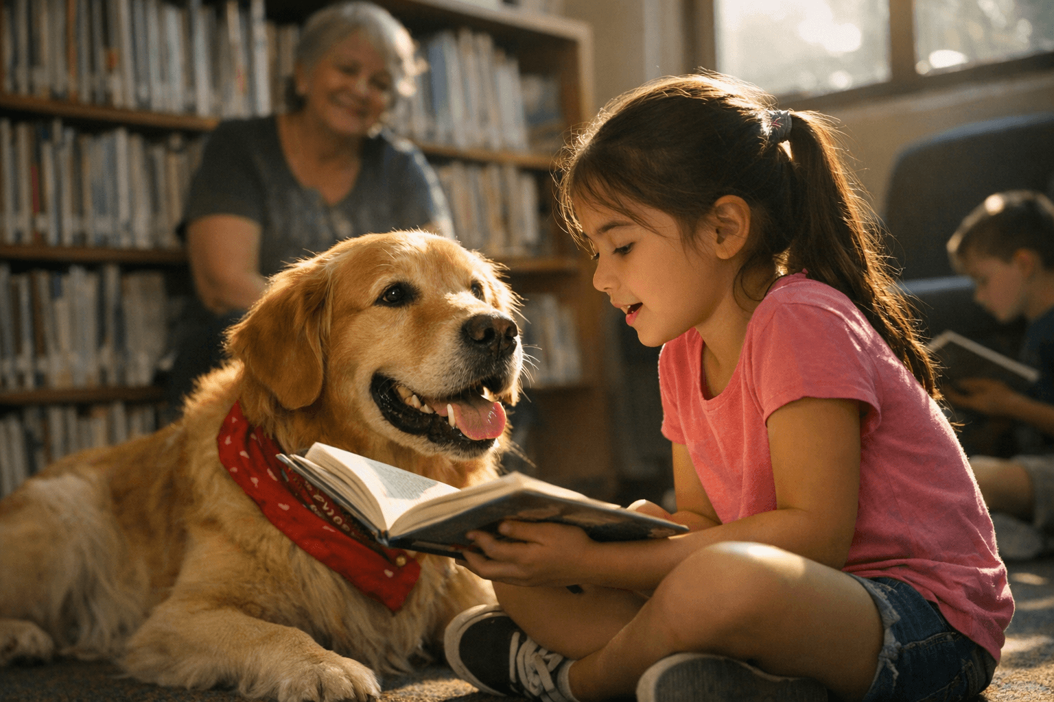Bosque Farms Library Read to the Dogs Program Meets Tuesdays and Thursdays