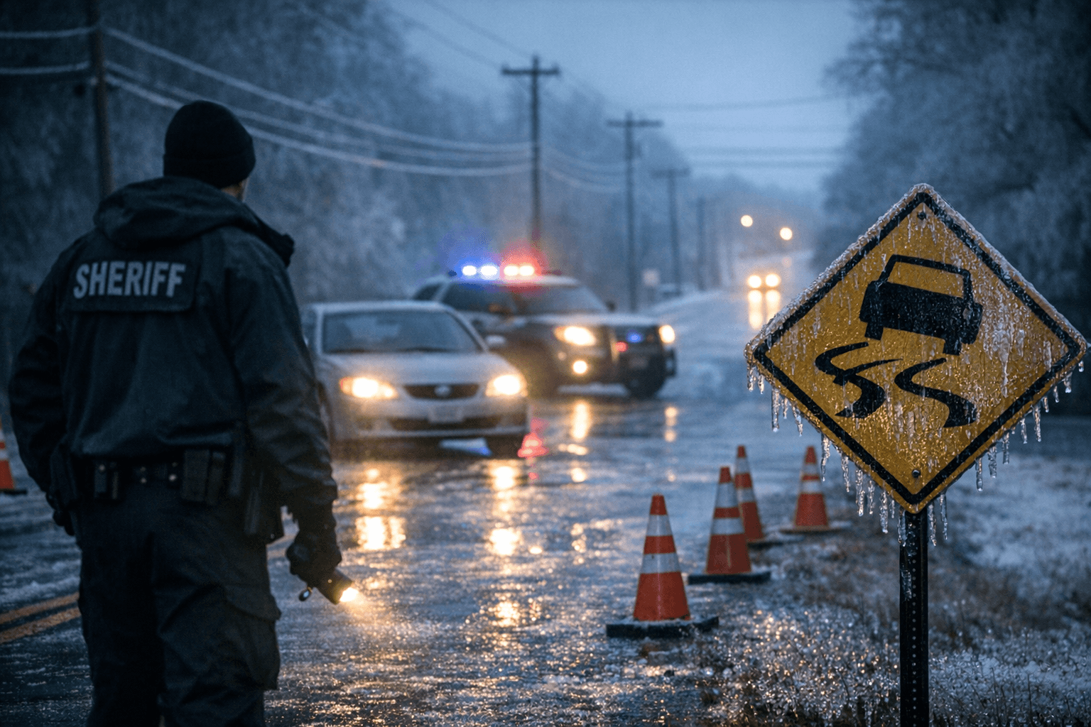 Bamberg County Warns of Icy Roads, Announces Monday Government Delays