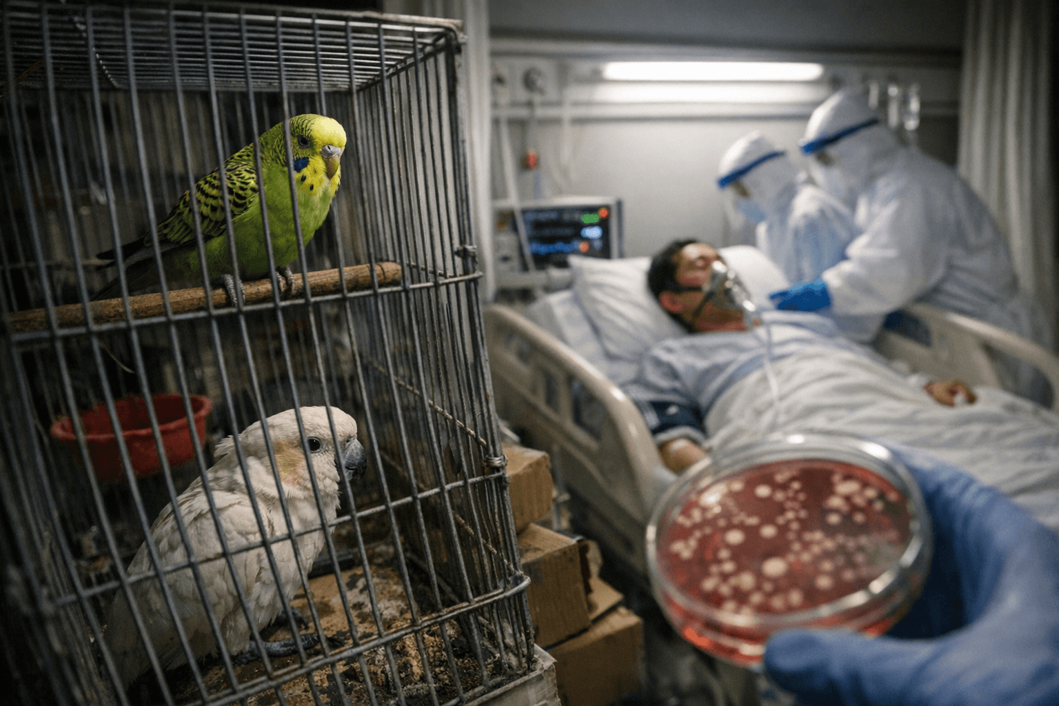 Whole-genome evidence links online parrot trade to human psittacosis, novel ST388