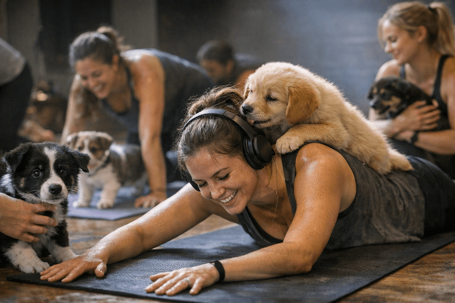 Puppy Yoga Added to North Coast February Events Calendar for Charity