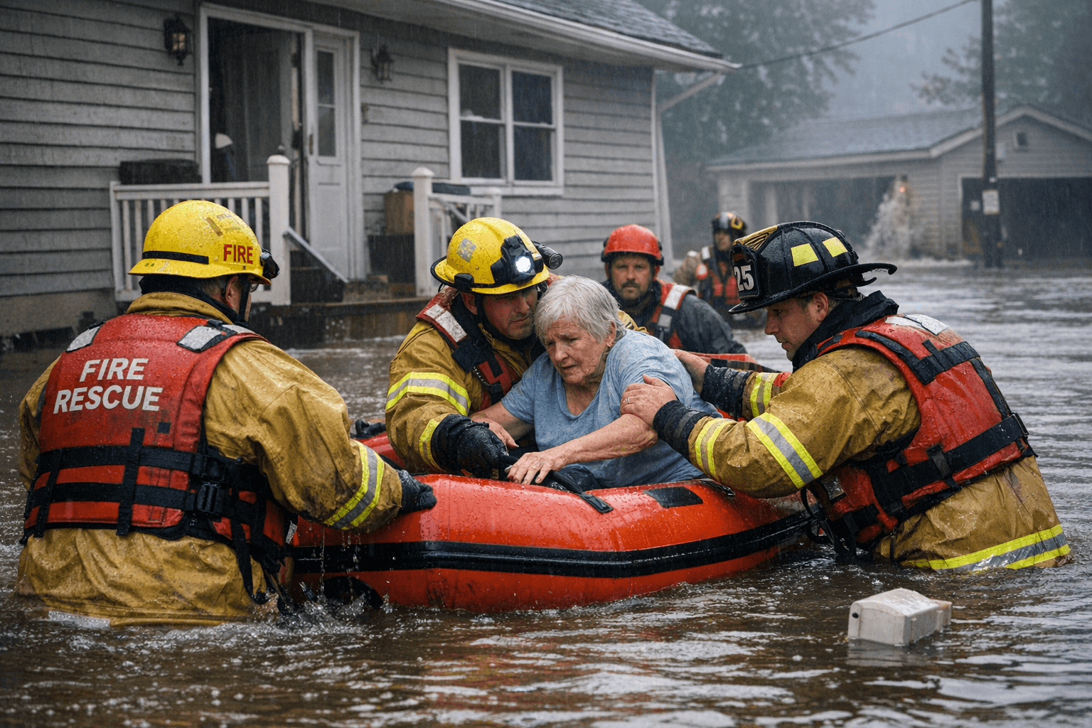 Orange County Firefighters Respond to Five-Foot Flooding at 80 Jordan Lane