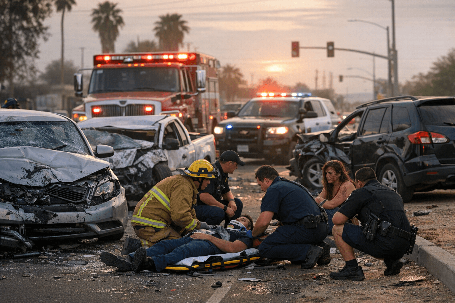 Two Injured in Multi-Vehicle Crash on East 32nd Street in Yuma