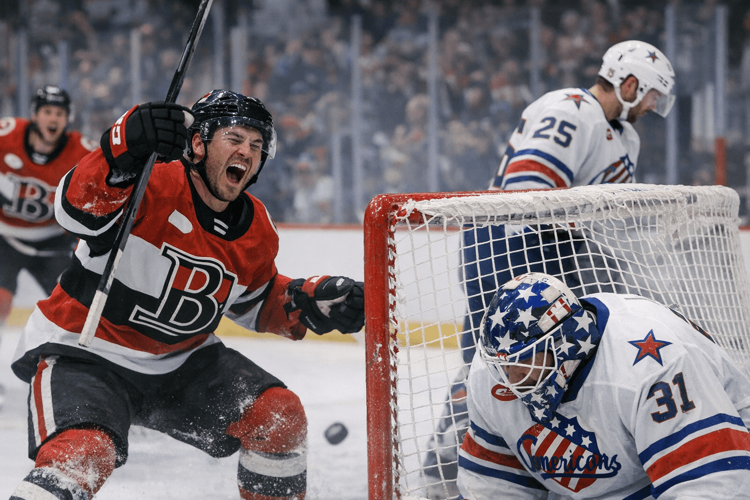 Belleville Scores Two Third-Period Goals to Defeat Amerks 3-1