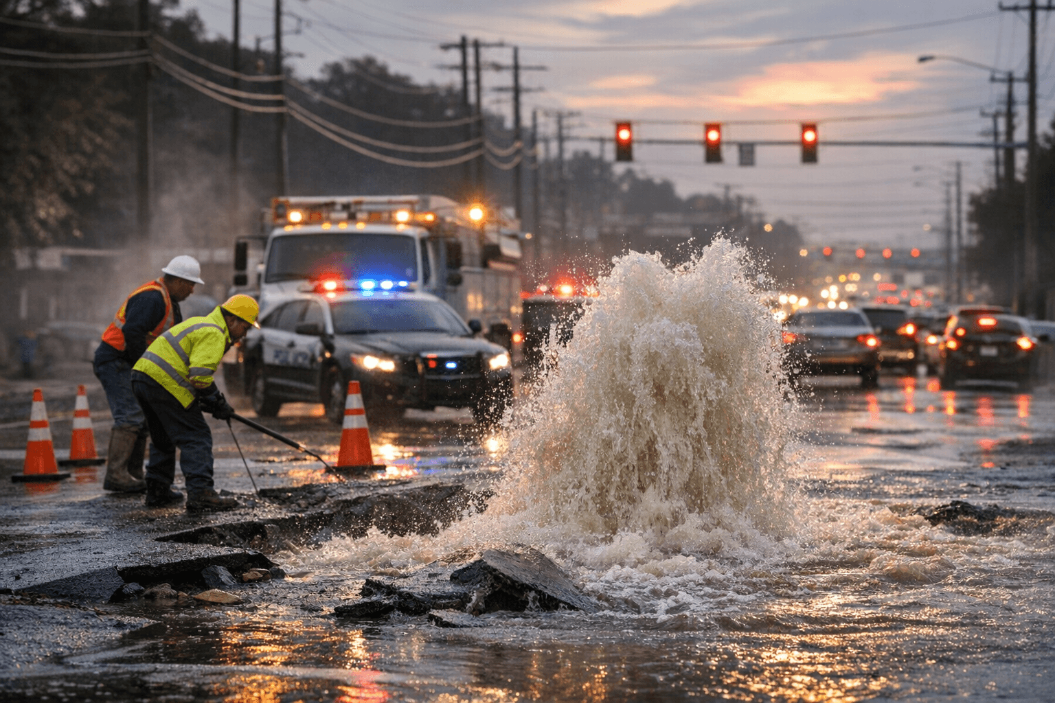 Eight-Inch Water Main Break Shuts Eastbound Wendover Lanes; Five Customers Without Water
