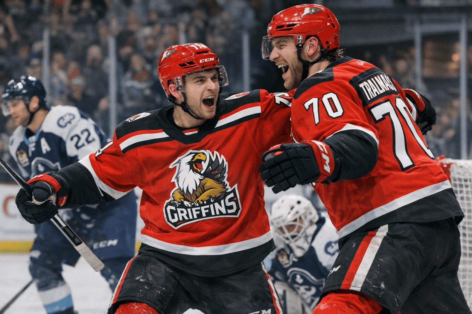 Tyler Angle, Eduards Tralmaks lead Griffins to 5-2 road win in Milwaukee