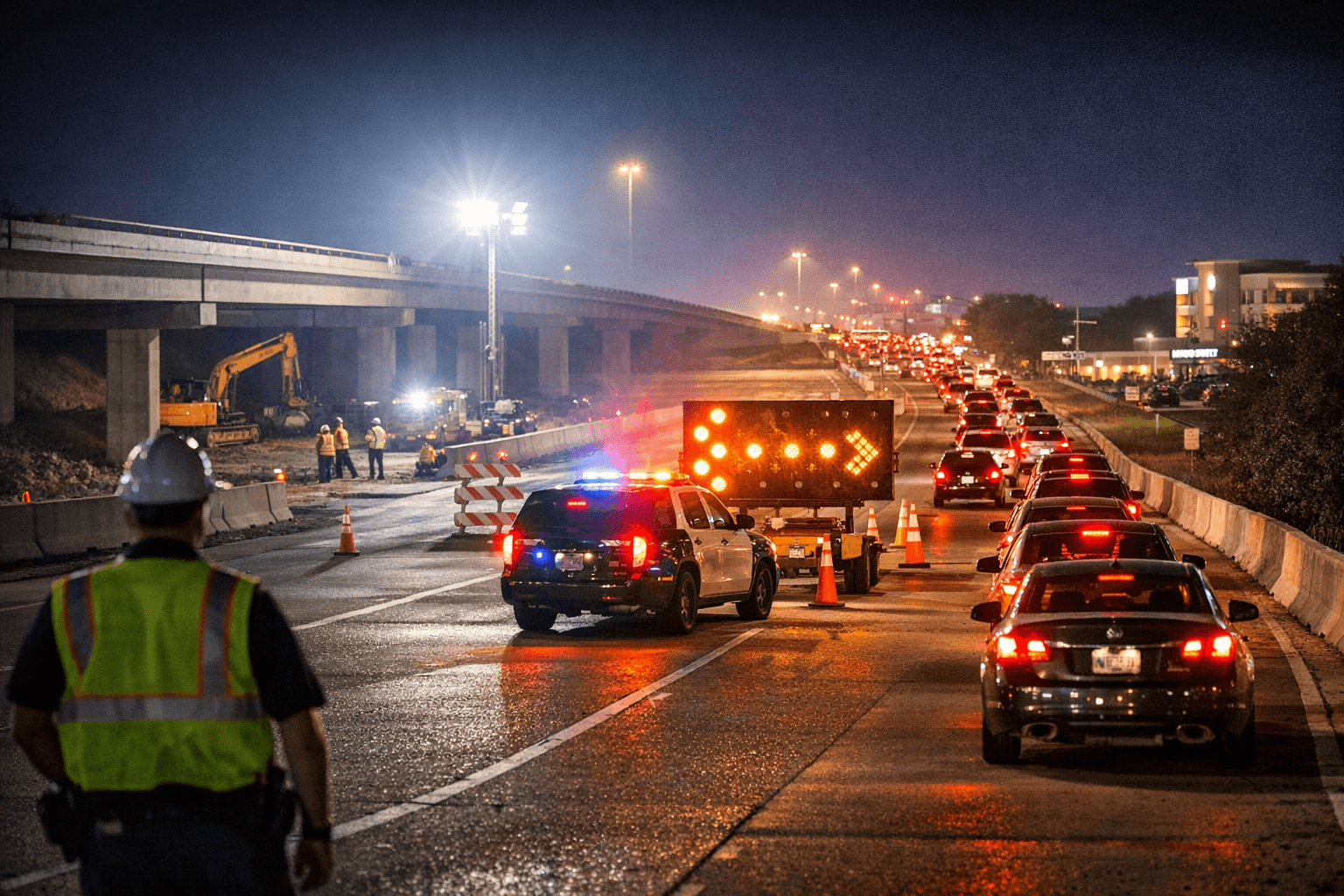 Rockwall County I-30 Overnight Lane Closures, Frontage Road Detours Friday Night