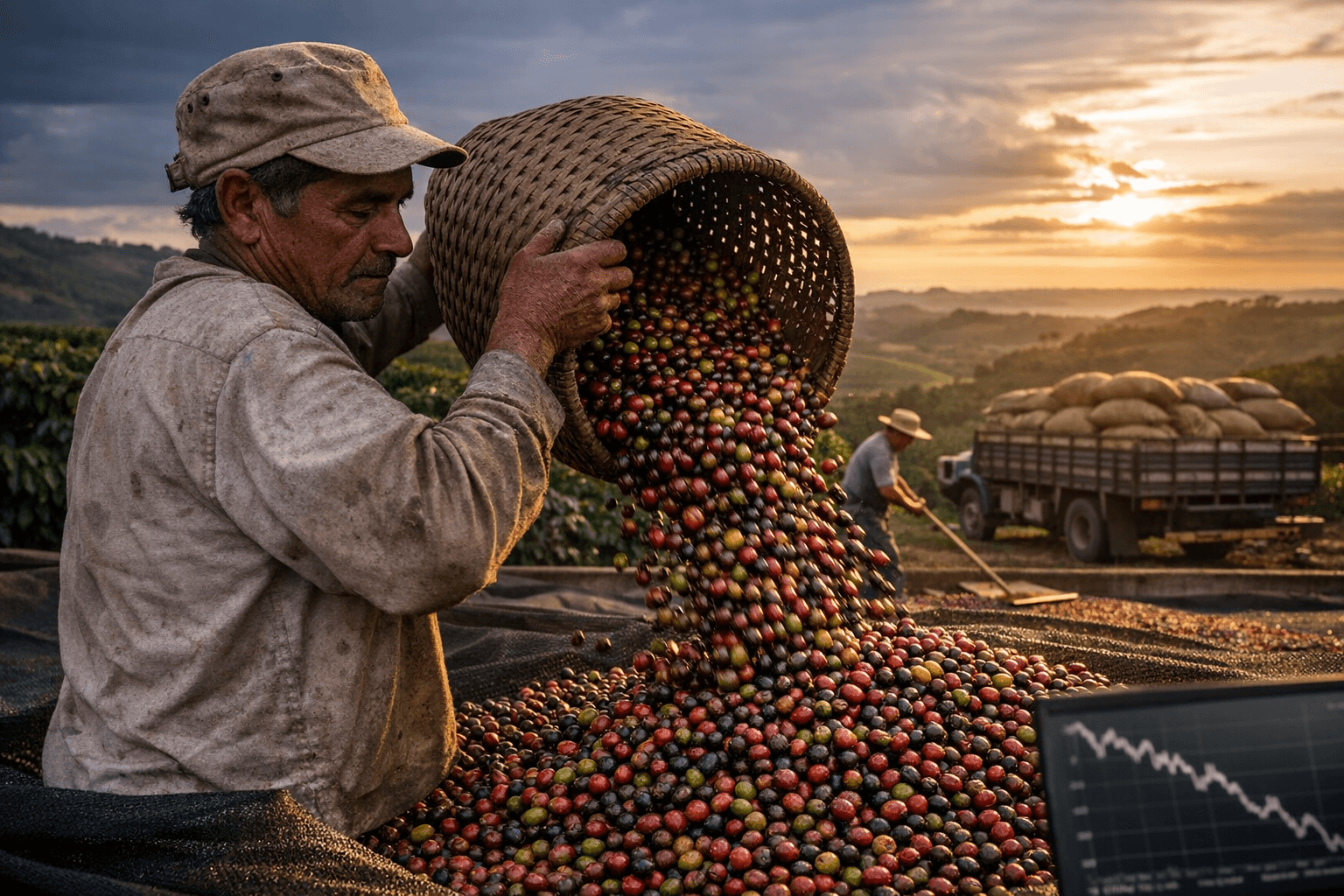 Arabica Coffee Futures Slide to 5½‑Month Low on Bigger Brazilian Crop